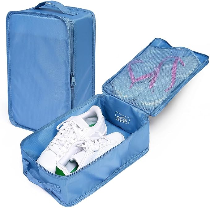 Travel Shoe Bags, Foldable Waterproof Shoe Pouches Organizer-Double Layer (6 Seablue Shoe Bags) - Image 5
