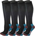 Dr. Motion Compression Knee HIgh Socks (4 Pairs), Arch Support Outdoor Running HIking Socks for Women by Dr.+Motion