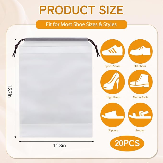 Shoe Bags for Travel | Waterproof, Drawstring, For Packing - Image 2