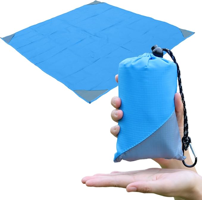 Orga'Neat Pocket Picnic Blanket, Compact Lightweight Tarp for Camping | Foldable, Easy to Carry, Water Resistant Sandproof Washable Quick Dry Mat for Beach, Festival, Travel, Outdoor Recreation by OrgaNeat
