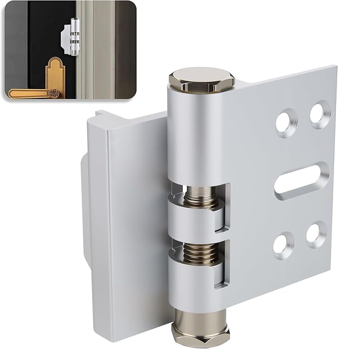 Home Door Reinforcement Lock - High Security Door Lock for Child Safe & Home Defense, Aluminum Guard for Inward Swinging Doors (Silver) by MaxxGeek