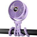 buywoo Portable Stroller Mini Fan, Small Rechargeable Personal Fan, Travel Essentials for Baby, Wagon, Car Seat, Treadmill, Battery Powered Biking Gear Accessories, 360° Rotation, 3-Speed, Display by Buywoo
