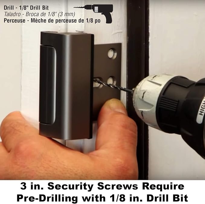 Prime-Line U 11442 Door Reinforcement Lock – Add Extra, High Security to your Home and Prevent Unauthorized Entry – 3” Stop, Aluminum Construction, Polished Brass (Single Pack) | 3 in. Stop, Solid Brass Construction, Add Extra High Security, Prevent Un... - Image 8