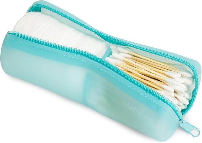 Cotton Round Swab Travel Case, 2-in-1 Beauty Organizer, (Blue) by VisFresh