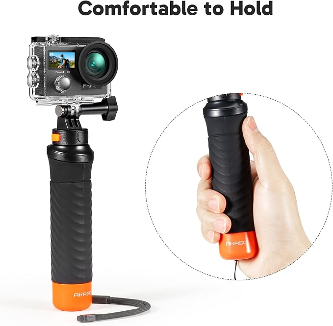 AKASO Brave 4 Action Camera with Floating Hand Grip and Carrying Bag Bundle | 20MP EIS WiFi 170° FOV 5X Zoom Waterproof Underwater Camera for Snorkel, Travel, Bicycle, Helmet, Motorcycle Accessories Kit - Image 11