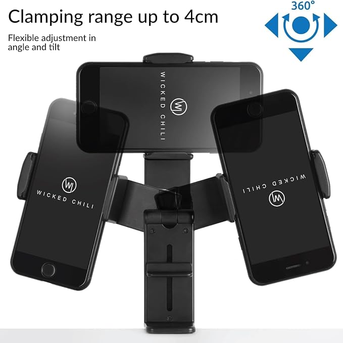 Wicked Chili 1x Airplane Phone Holder | Foldable 360° Rotation Mount | Compact: Small pack size only 3.66 x 1.46 x 1.37 inches. Ideal for Tiktok, Youtube, Instagram, Face Time, Movies or in office - Image 6