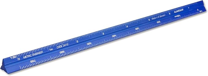 Alumicolor Aluminum Engineer Metric Pocket Scale, 15CM, Blue by Alumicolor
