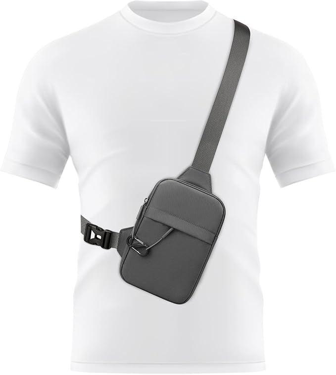 Peicees Travel Sling Bag for Men Small Crossbody Bag Anti Theft | Mini Chest Bag, Passport Bag, Water-resist Oxford, Pickpocket Theft Proof, 2.2L Compact Size, Adjustable Strap - Image 9