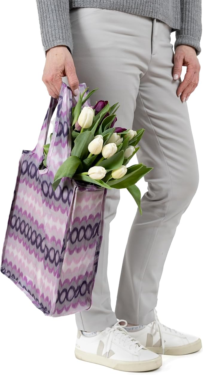 Pure Sage Reusable Grocery Bag - Stylish Shopping Bags for Groceries - Foldable Tote Bag - Image 2