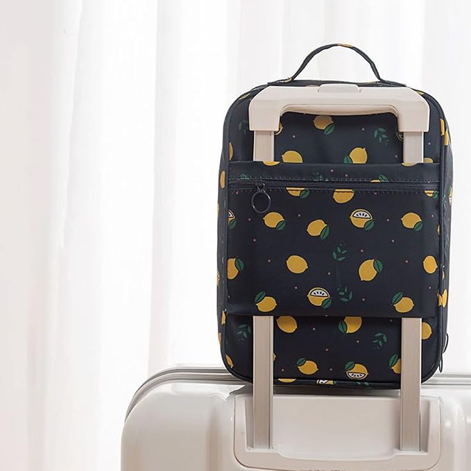 Shoe Bag for Travel, Travel Shoe Bag for Packing, Hold 3 Pairs of Shoes, Travel Essentials for Flying Shoe Organizer Shoe Storage Bag for Travel Light Black-lemon - Image 6