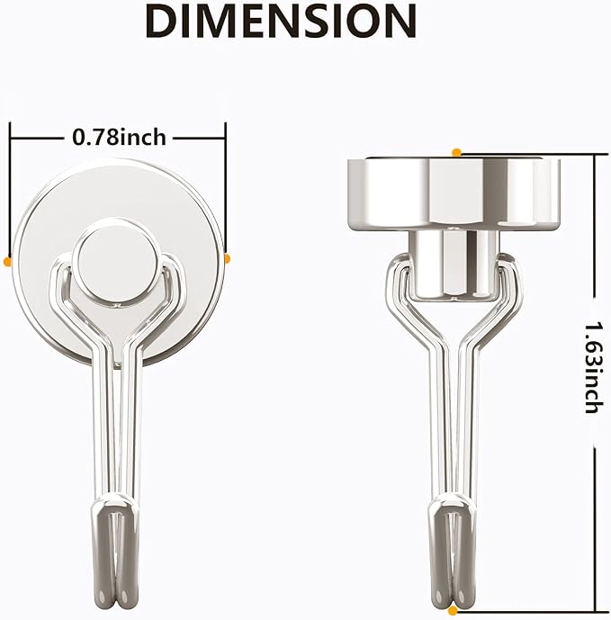 Tohoer Magnetic Hooks, Neodymium Magnets Hook Heavy Duty 30LBS with Rust Proof for Fridge, Refrigerator, Oven, Grill, BBQ, Key, Tools Holder, Utensil, Kitchen, Outdoor, Magnet for Hanging Wreaths - Image 3