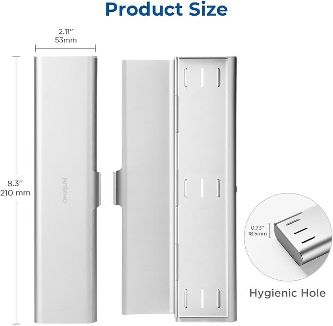2 Pack Wider Aluminum Toothbrush Travel Case, Portable Travel Toothbrush Holder, Durable Manual Toothbrush Box Container for Traveling, Bathroom, Camping, Business Trip - Image 5