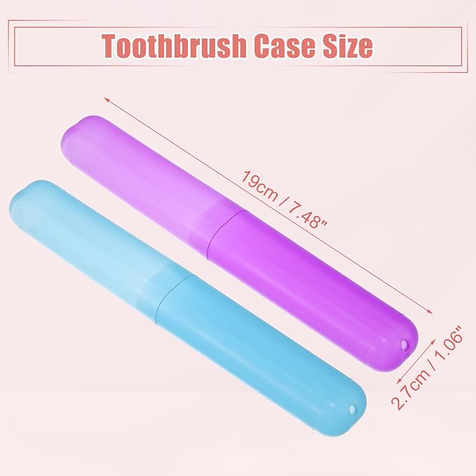 VOCOSTE 2Pcs Travel Toothbrush Case, Purple&Blue | Moisture-Proof Keeps Brush Fresh, Compact for Tight Bags, 2-Pack for Sharing, Essential for Couples - Image 4