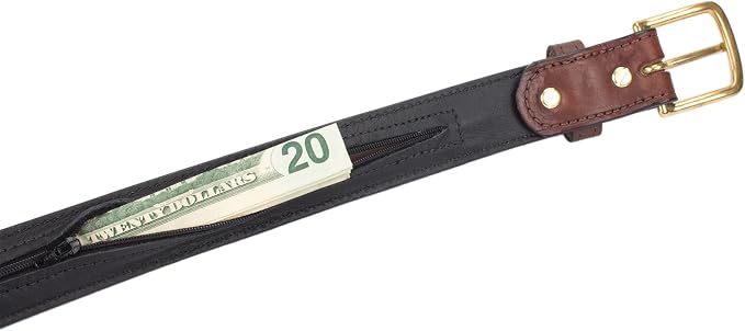 Hidden Money Belt for Travel for Men, Genuine Leather Belt with Hidden Zipper Pocket & Secret Storage - Image 2