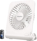 EasyAcc Small Travel Desk Fan with 4000 Capacity, Slim Rechargeable Portable Fan for SlumberPod and Camping, 180° Tilt, Fully Foldable, Office and Travel Essential by EasyAcc