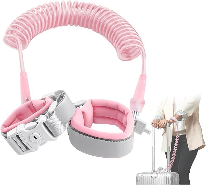 Cable Luggage Lock, Retractable Cable Lock Anti-Theft Travel Locks for Suitcase with Wrist Strap for Suitcases, Backpacks, and Carry-On Bags, Pink by HOMEHIVE