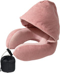 Airplane Travel Neck Pillow with Hood – Memory Foam Neck Support Pillow with Light Blocking Cover for Sleeping on Flights, Ergonomic Travel Pillow for Plane, Car & Office by Unknown