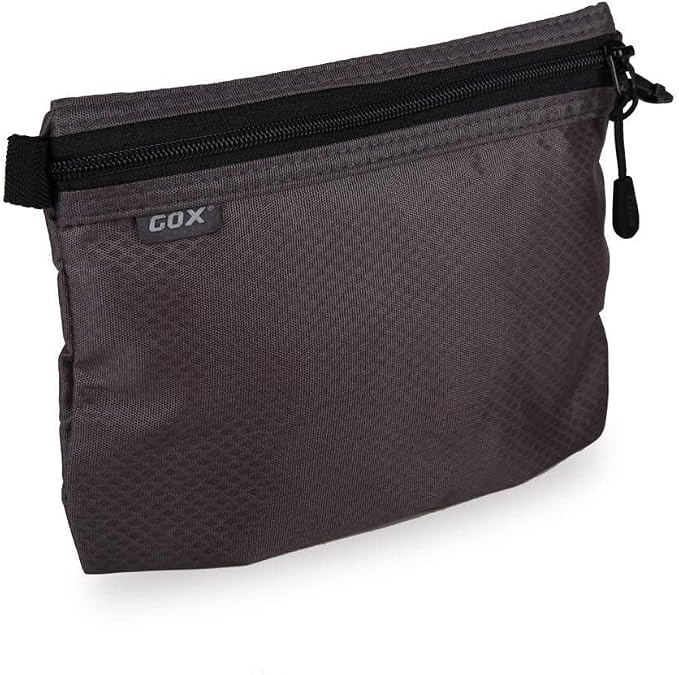 GOX Small Toiletry Bag for Men Bulk Cosmetic Bag Dopp Kit Carry On Zipper Pouch Organization Nylon Packing Sack Wate Repellent(Grey) by GOX
