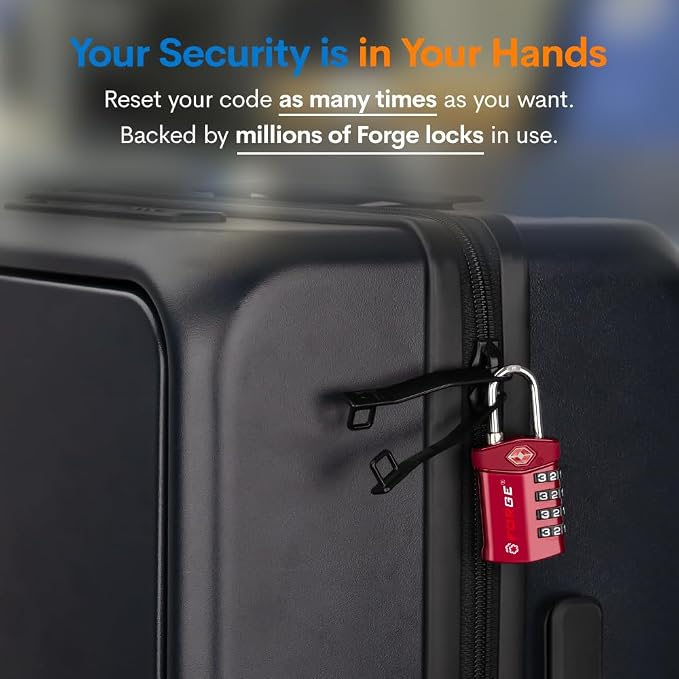 Forge Travel Lock,TSA Approved Luggage Locks for Air Travel, Gym Lockers, School Lockers, Pelican Cases, Gun Case, Easy Read Dials, Durable Alloy Body - Image 6