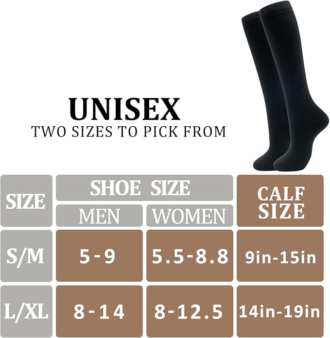 fenglaoda 6 Pairs Compression Socks for Women & Men Knee High Cute Circulation Socks for Nurse Pregnant Travel Athletic - Image 3