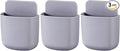 3 Pcs Remote Control Holder, Wall Mount Pen Holder Hole-Free Self Adhesive Phone Charging Organizer Pencil Storage Containers for Home Office School Supply Orgaizer ​(Gray by kulusion