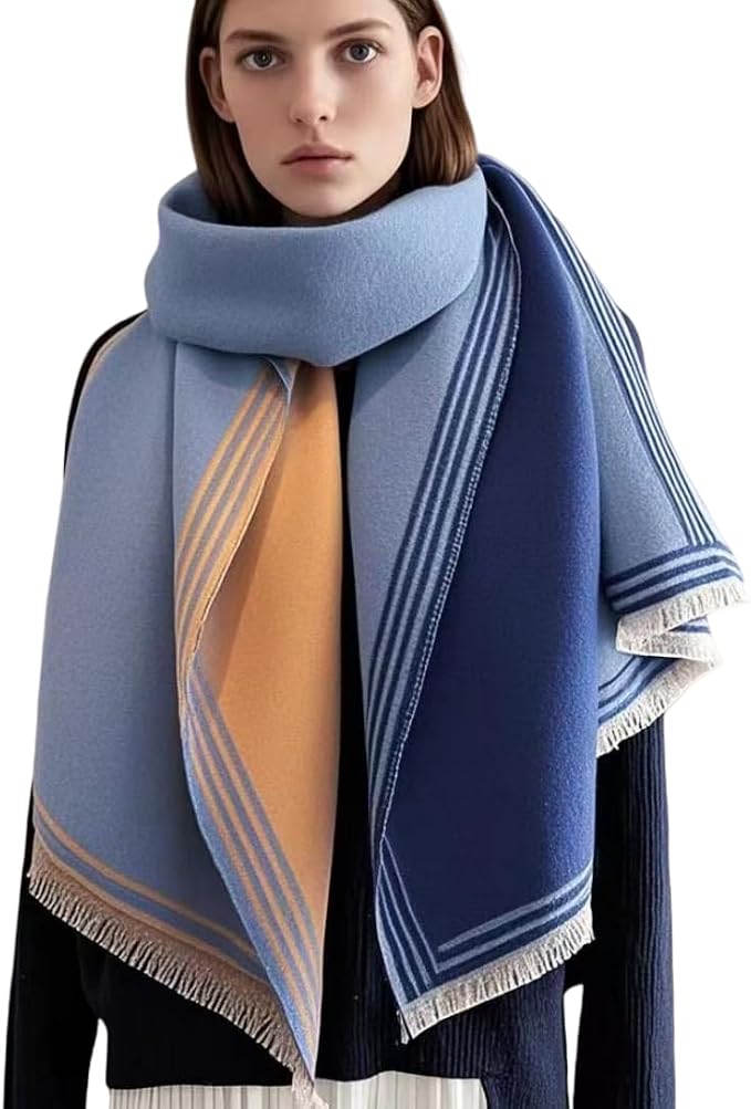 WaJuemy Winter Scarf for Women Dressy Evening Pashmina Shawl Wraps Open Front Poncho Blanket Fashion Travel Shawls Cape Wrap by WaJuemyFlagship