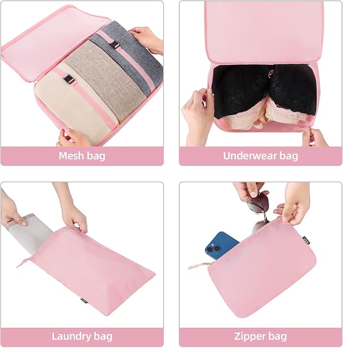 BAGAIL 6 Set/8 Set/10 Set Packing Cubes Various Sizes Packing Organizer for Travel Accessories Luggage Carry On Suitcase - Image 6