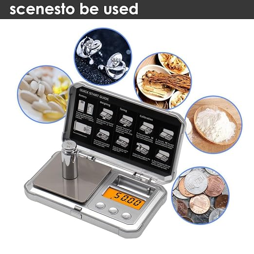 Gram Scale,300g/0.01g High Precision Punk Pocket Jewelry Scales | Digital Weight Grams and Ounces,Small Pocket Scale for Kitchen,Herb,Powder,Medicine,Food,Mini Scales with 50g cal weights - Image 7