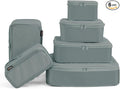 Compression Packing Cubes for Travel, 6-Piece Set (Large/Medium/Small), Double-Zip Luggage Organizers for Suitcase & Carry-On, Clothes Storage Bags (Steel Blue, 6 Pack) by SOARSAIL