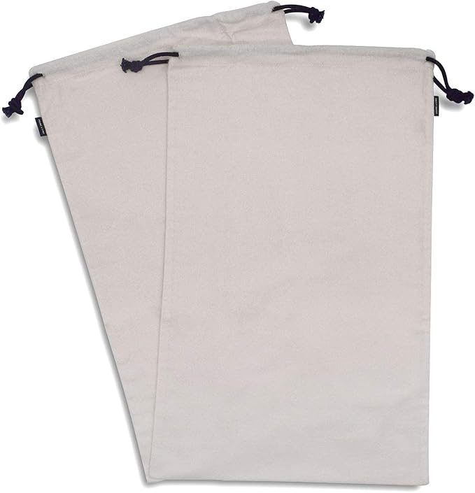 ZENPAC Cowboy Boot Bag, Beige Duster Flannel Pouch with Drawstring Closure, Washable Breathable Cotton Fabric for Shoes, Luggage, 12.5x20.5 2 Pack - Image 7