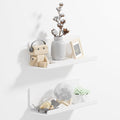 PAVSTINE Acrylic Wall Floating Shelves Set of 2, Wall Shelves White 12 Inch Adhesive Wall Organizer Adhesive Shelf for Bathroom, Kitchen, Bedroom, Office, Gaming Room, No Damage, No Drill by PAVSTINE