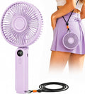 Portable Handheld Fan, 10000mAh Rechargeable 6-Inch Personal Fan for Travel | Ultra Quiet Foldable Desk Fan, 5-Speed Battery Operated Fan with Up to 40H Runtime and Digital Display for Travel and Makeup by INNOPWOER
