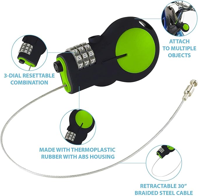 Lewis N. Clark Cable Luggage Lock | TSA Approved | Travel Or Bike Lock | Set Your Own Combination | 30-inch Retractable Steel Cable - Image 2