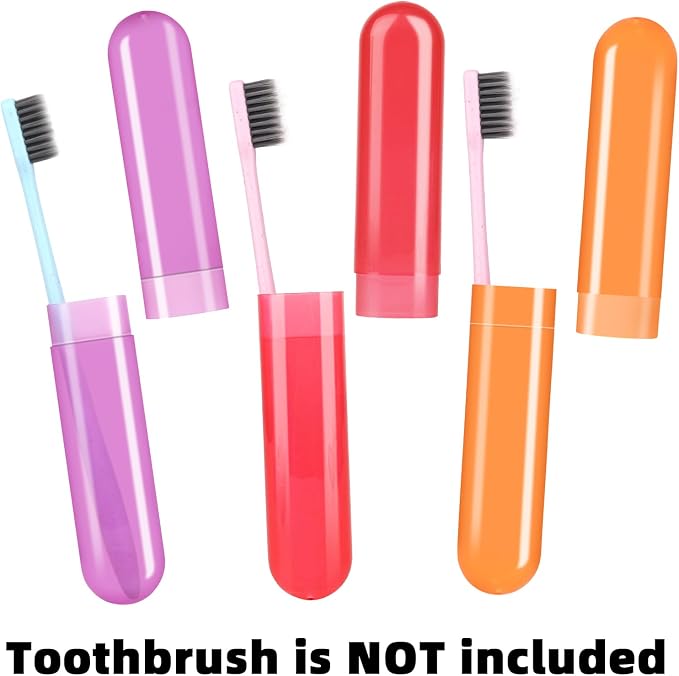 6 Pack Travel Toothbrush Case, Breathable Portable Toothbrush Holder, Plastic Toothbrush Cover Container for Couples Valentine Gifts, Traveling, Bathroom, School, Home, Business, Camping - Image 8