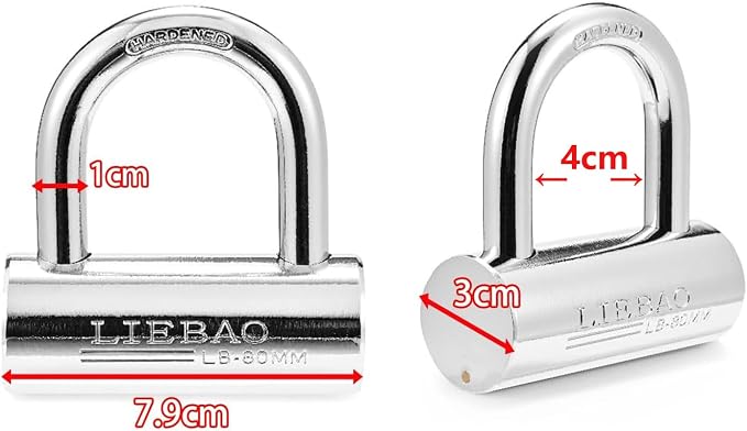 Big Heavy Duty Chrome-Plated Padlock with Key,Copper core,high Security Shipping Container Padlocks,Bolt Cutter Proof Lock,Thick Large Padlock for Outdoor,keyed Unbreakable Anti Theft Chain Lock(80mm) - Image 2