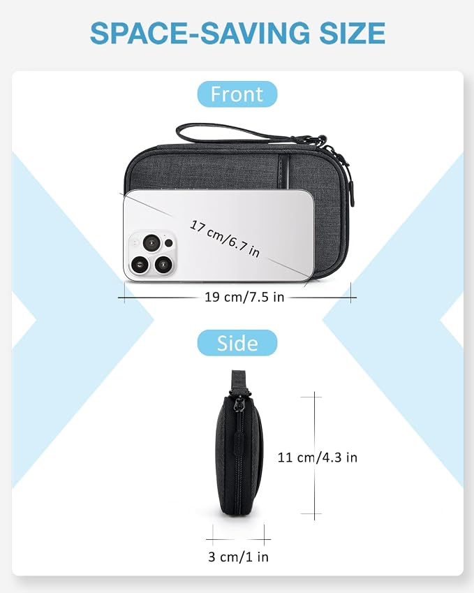 BAGSMART Cord Organizer Travel Cable Organizer Bag Tech Electronic Organizer Travel Case, Travel Essentials for Charger, Cable, Phone, Flash drive, Single Layer - Black | Travel Essentials, Tech Organizer Pouch, Cord organizer bag for Cables, Compact T... - Image 3