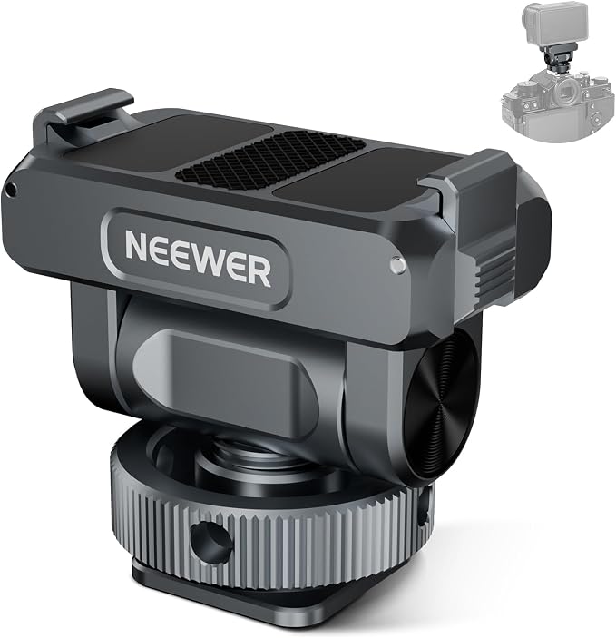 NEEWER Magnetic Mount Accessories Compatible with DJI Osmo 360 / Action 5 Pro / 4/3, Quick Release 160° Tilt Action Camera Adapter Mount with Cold Shoe, 1/4" Thread, AC012 Dark Gray by Neewer
