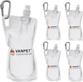 VANPET 1L Hiking Collapsible Water Bottles, 33OZ BPA-Free Plastic Flasks, Reusable Drink Bags, Foldable Backpacking Water Bottle for Travel Camping Hiking (4-Pack) by VANPET