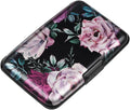 Coco Rossi Credit Card Holder RFID Aluminum Small Mini Wallet Women | Metal Wallet, Business Cards Holder, ID Case, Slim Sleeves, Womens Girls Gift, Carry Proof Wallets for Travel, Dark Roses by Coco+Rossi