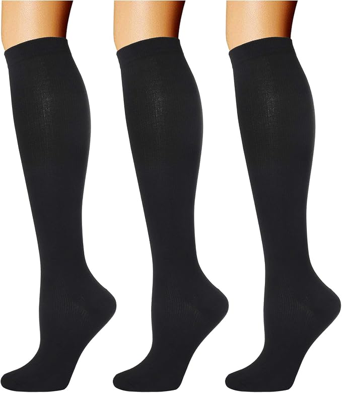 3 Pairs Compression Socks for Women Men 20-30mmhg Knee High Stocking for Sports Running Travel Nurses by DoubleCouple