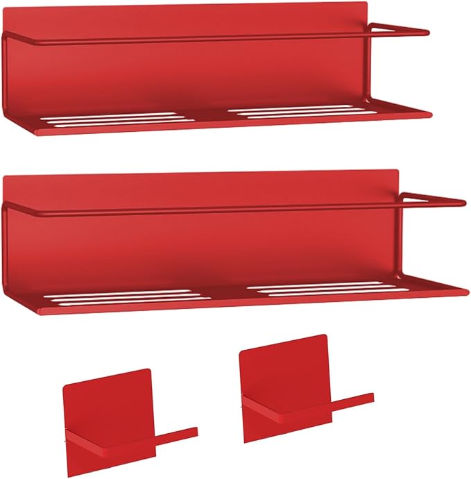 Magnetic Spice Rack For Refrigerator, Space Saving Magnetic Shelf For Fridge Red 2 Pack With Magnetic Paper Towel Holder - Image 7