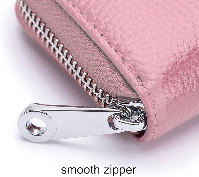RFID Credit Card Holder Genuine Leather Credit Card Wallet with Zipper | RFID - Image 7