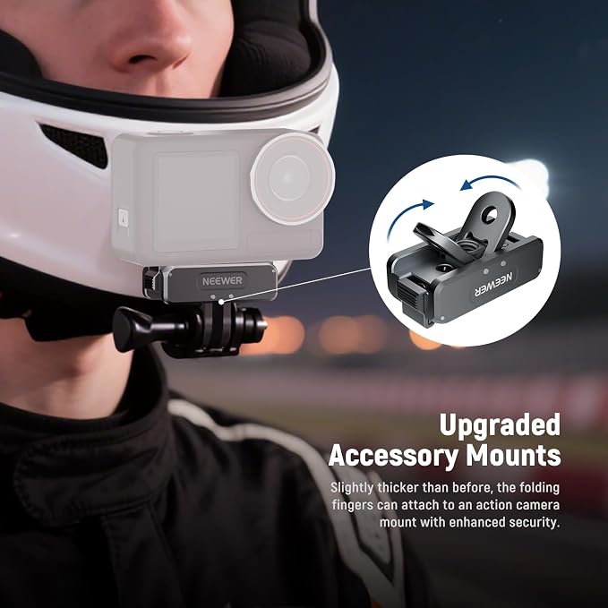 NEEWER Upgraded Magnetic Mount Adapter Compatible with DJI Osmo 360 / Action 5 Pro/4/3, Quick Release Action Camera Mount Vlogging Accessories with 1/4" Tripod Thread, AC011 Dark Gray - Image 5