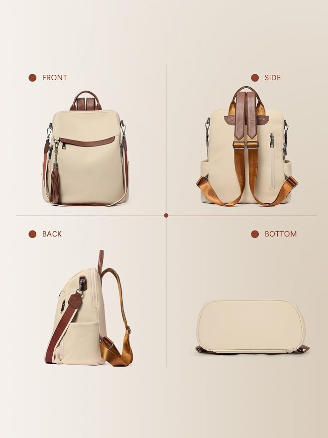 Telena Backpack Purse for Women, PU Leather Anti Theft Travel Purse Shoulder Bags with Tassel - Image 7