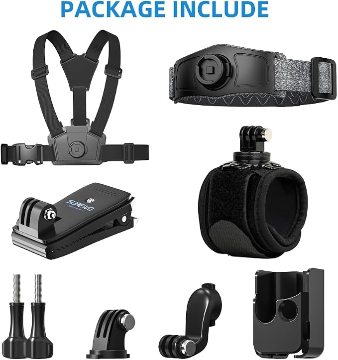4 in 1 DJI Osmo Pocket 3 Accessories Kit,Quick Release Chest Mount Harness/Quick Release Head Strap Mount/ 360°Rotating Wrist Strap/Quick Clip Mount with Expansion Adapter (Set 1) - Image 7