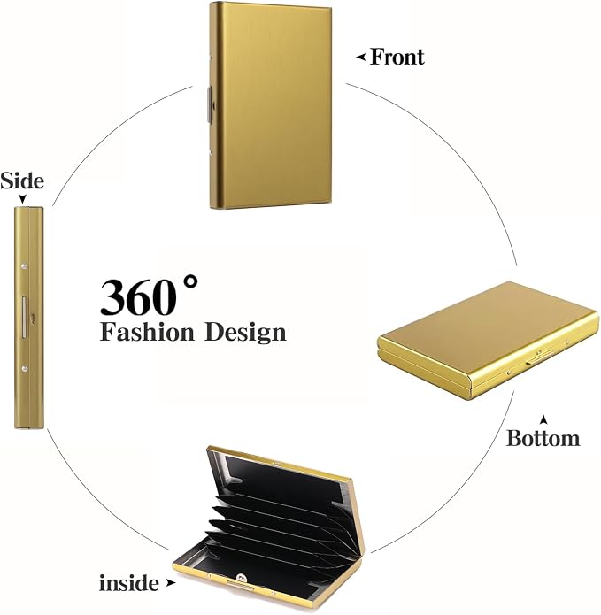 Stainless Steel Credit Card Wallet RFID Blocking Metal Case Pocket Business Card Holder for Women and Men - Image 6