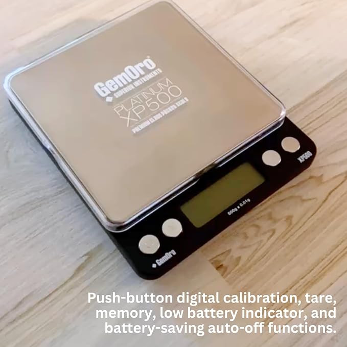 GemOro Platinum XP500 | Jewelers Pocket Scale | Countertop Portable Scale with Durable Precision | Digital Accurate Tool with Expert Professional Reading & Accuracy 500g x 0.01g Readability (Silver) - Image 5