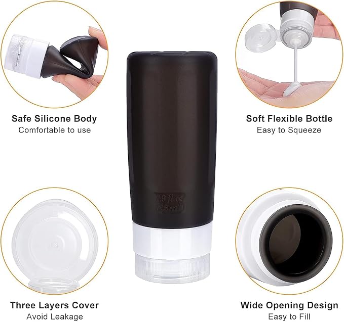 vodvob TSA Approved Travel Bottles Set, 16 Pack Leak Proof Silicone Refillable Containers for Toiletries, Perfect for Shampoo, Conditioner, Lotion & Travel Essentials (tz-4) - Image 9