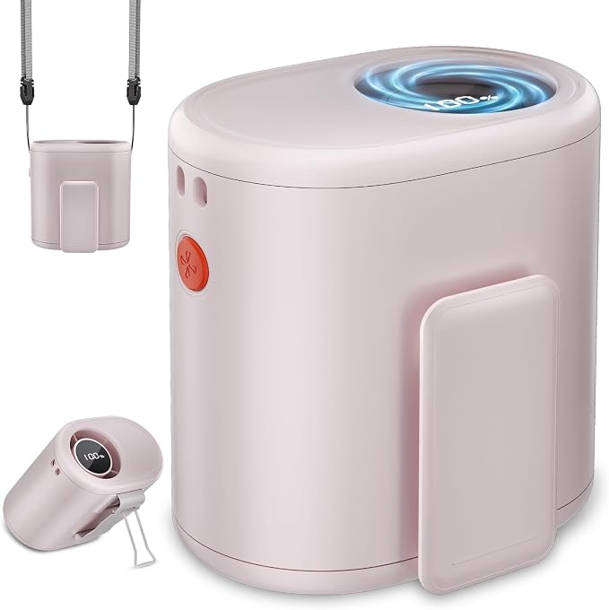 AI Portable Waist Fan, 6-Speed 15,000RPM Strong Turbo Airflow, 30H Cooling Battery Powered Personal Fan Rechargeable, Wearable Hands-Free Shirt/Belt/Body Fan for Travel, Work, Outdoor Off-White by Unknown