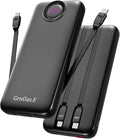 Power Bank,10000mAh 22.5W Max Portable Charger Built in Cables，4 Outputs 2 Inputs External Phone Powerbank,5V/3A Fast Charging Travel Charger for iPhone Android iPad,(Pearl Black) by Grn0asE